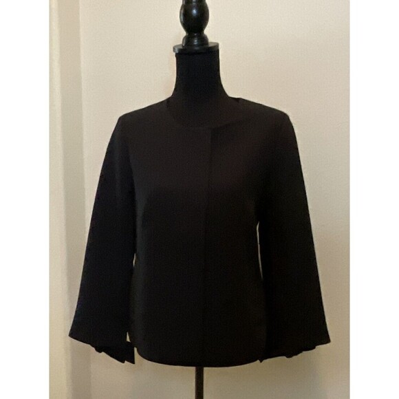 Banana Republic Womens size 6 Jacket Black Full Zip Lined Button Front Bow NWT - Picture 3 of 9